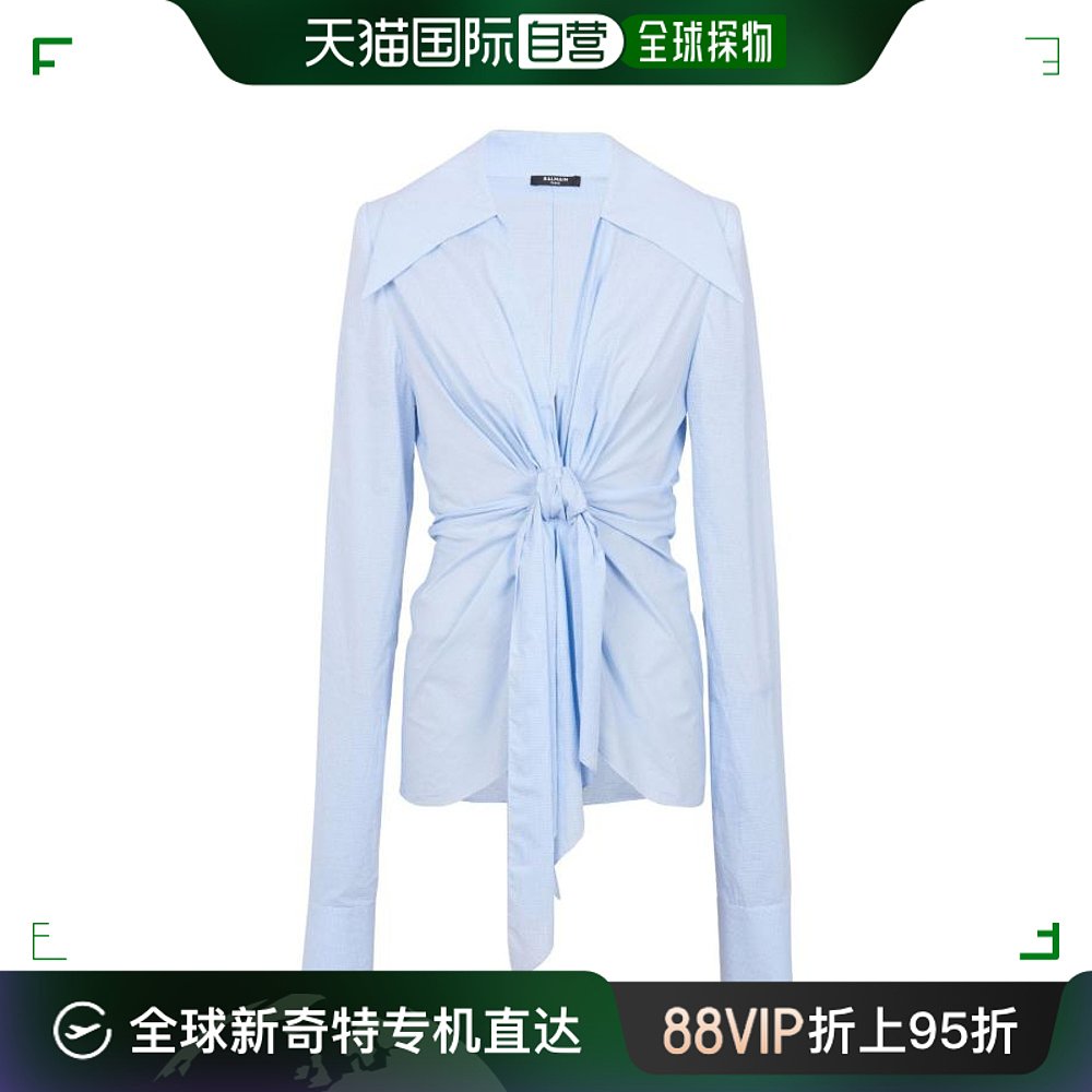 韩国直邮BALMAIN24SS衬衫女CF1HU153CE60BLEU PALE BLANC