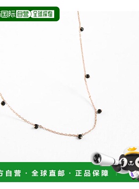 韩国直邮judy and paul东大门首饰明星同款黑色水晶玫瑰金项链