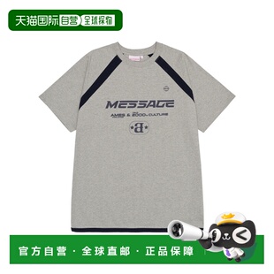 T恤MESSAGE 女士女装 LOGO RAGLAN GRE 韩国直邮Ames TEE Worldwide
