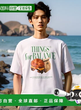 韩国直邮AECA WHITE 男士T恤AWCMSSBBTTSSO007A2WA MORNING CAFE