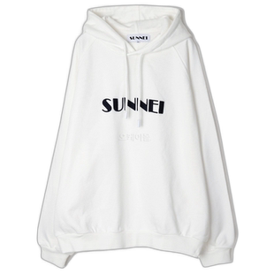 韩国直邮SUNNEI 大徽标刺绣连帽衫 有机棉材质 2024年冬季款卫衣