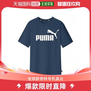 男款 T恤 商标细节 韩国直邮Puma ESSENTIL 暗蓝色 短袖 衬衫