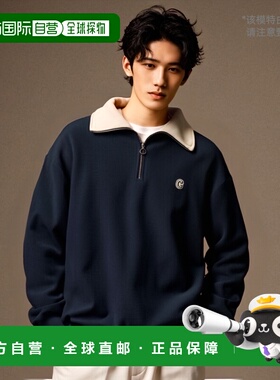 韩国直邮COVERNAT 卫衣CO2303CR08NA公用CORDUROY HALF ZIP-UP SW