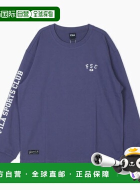 韩国直邮FILA CQK FS2RLH1101X-DPU 套袖图形点式轮廓长袖 T 恤