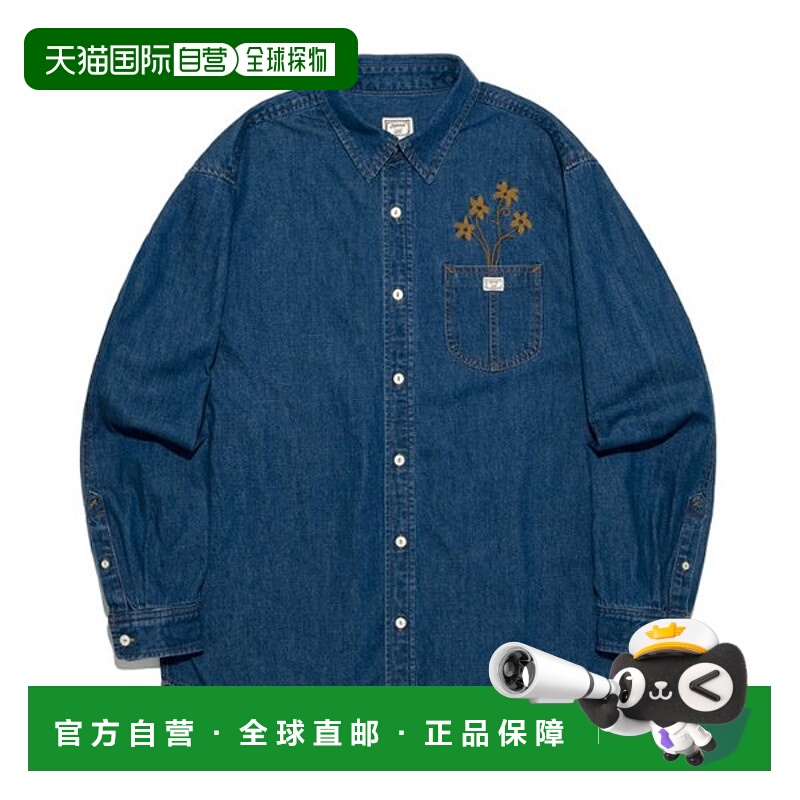 韩国直邮LEE LEE 李宁 X Saytouche 基本款牛仔衬衫 靛蓝深色 LE2