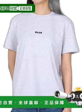 韩国直邮MSGM 2000MDM500 200005 94%纯棉微标印花短袖T恤
