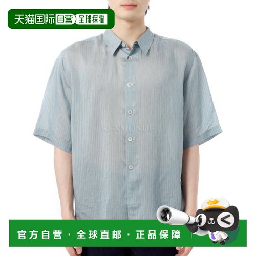 韩国直邮OUR LEGACY Beyond Shirt 短袖几何条纹礼服粘胶衬衫 (M2