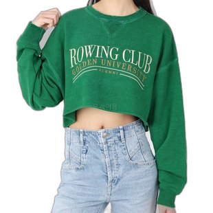 韩国直邮Golden Goose GWP01787 棉质复古饰字短上衣 女士休闲风