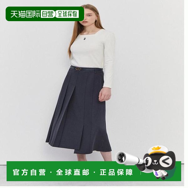 韩国直邮THE IZZAT THEIZAP 不对称百褶长裙 _K IN9A0SK01
