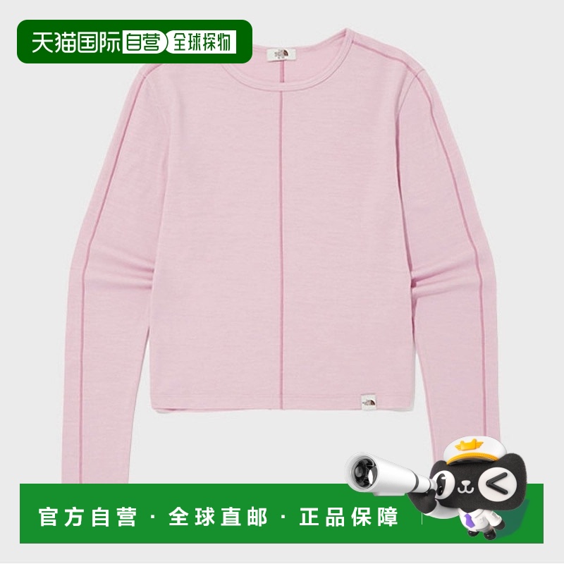 韩国直邮the north face 通用 上装T恤长袖北面羊毛短款