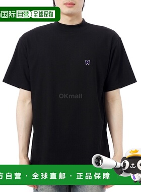 韩国直邮NEEDLES 短袖高领涤纶珠地网眼 T 恤 - 黑色 (QV353) 短/