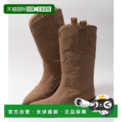 韩国直邮GANNI BRWON 麂皮中筒刺绣西部靴 (S2742 925) 靴子