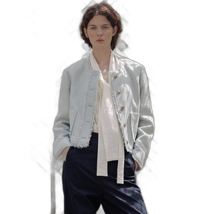 韩国直邮LOEUVRE正品 女士精品302255832Fringe Collarless Tweed