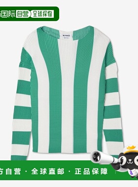 韩国直邮SUNNEI 女士CRTWWTOP020PLY0147225STRIPE PLEATS T SHIRT