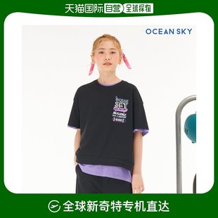 可调节 CBJG5861D03 女童 下摆 T恤 装 韩国直邮OCEAN 饰 SKY