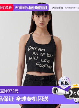 韩国直邮MAHAGRID 女士运动背心MG2FMFK613ABK LETTERING SLEEVELE