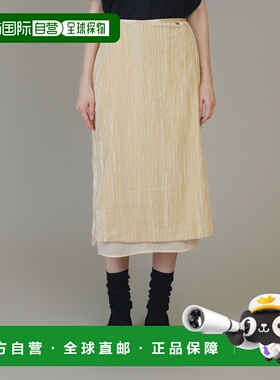韩国直邮ANEDIT 女士半身裙AN24WB4001BE F Wrinkle Velvet Layere