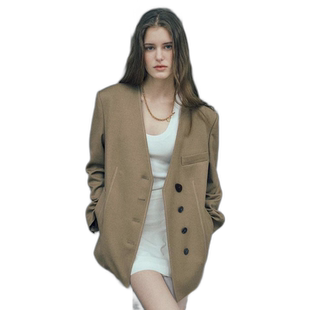 韩国直邮LOEUVRE 女士女士精品 Collarless Oversized Jacket SW3S
