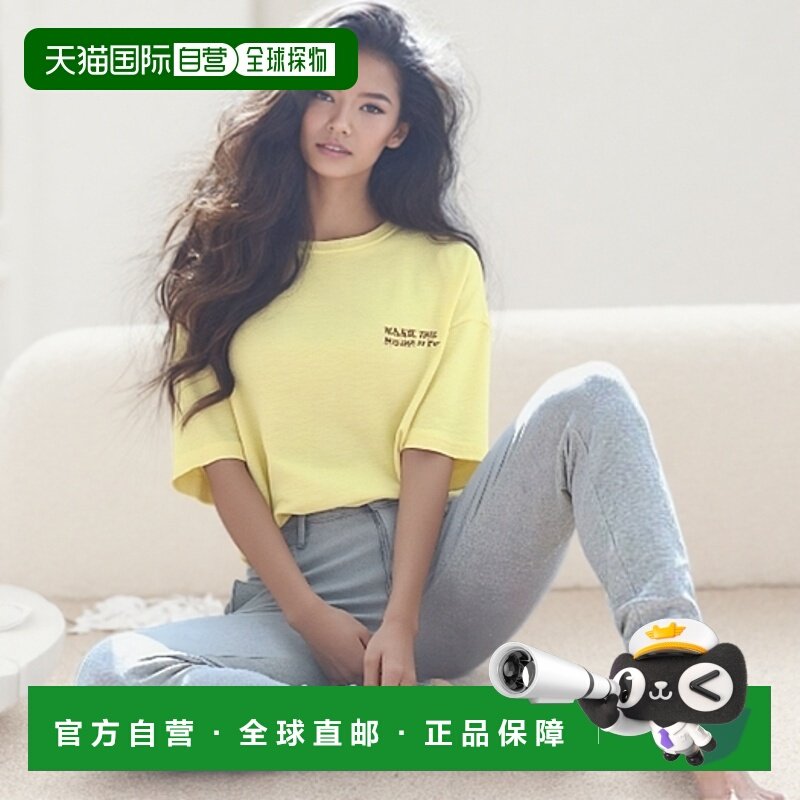 韩国直邮MARKM 女士女装T恤MIIBC88510_YE (W) WAVE SLOGAN GRAPHI