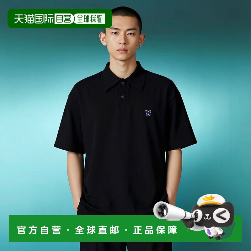 韩国直邮NEEDLES 短袖 Polo 衫，聚酯纤维珠地布 - 黑色 (QV352)图片