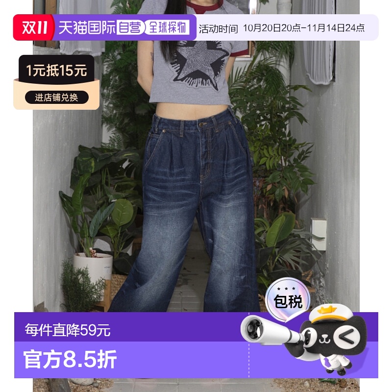 韩国直邮XTONZ 女士女装牛仔裤WXP009BL正品品牌时尚潮流高档显瘦