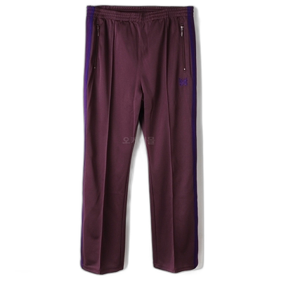 韩国直邮NEEDLES PolySmooth 酒红色微喇运动训练裤 男士运动裤 2