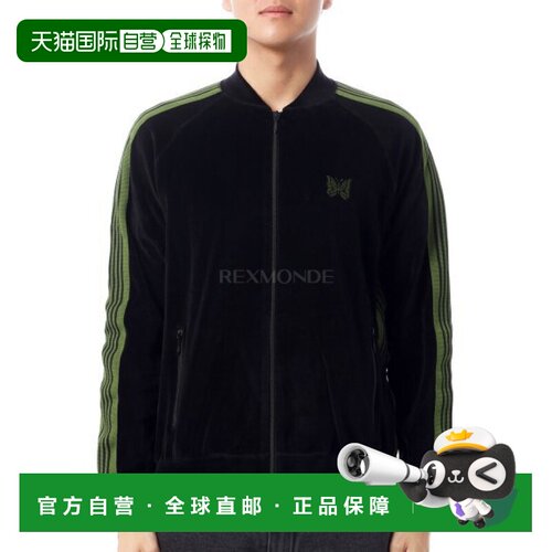 韩国直邮NEEDLES 罗纹领运动外套 C/PE 丝绒 - 黑色 (RW323) 夹克