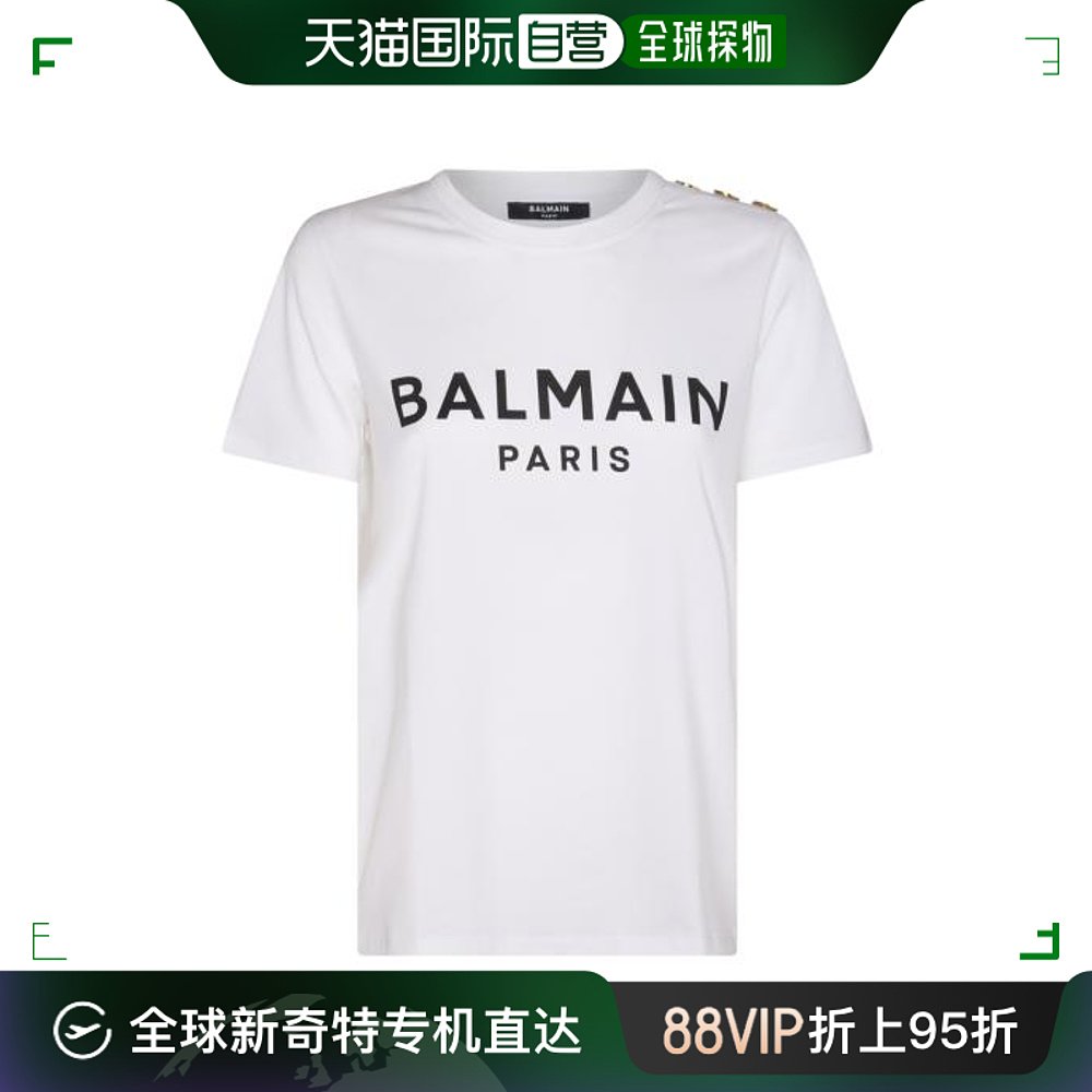 韩国直邮BALMAIN24SS短袖T恤女BF1EF005 BB02GABWhite