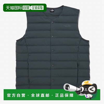 韩国直邮北面THE NORTH FACE 纯色缝线单排扣羽绒马甲 男款 深绿
