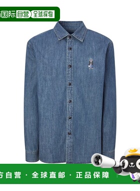 韩国直邮HAZZYS [25FW] 蓝色水洗纯棉长袖休闲衬衫 HZSH5D339B3