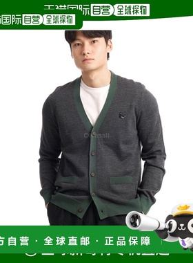 韩国直邮MAISON KITSUNE 大胆狐狸头贴片双色开衫 (NM00507KT1036