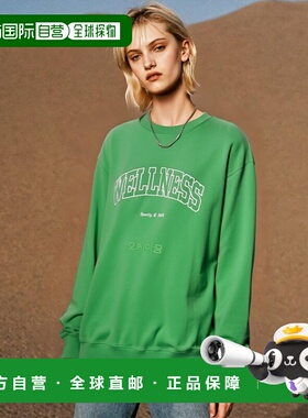 韩国直邮Sporty&Rich Wellness Ivy 翠绿/白色 圆领毛衣 女士休闲