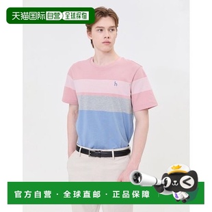 Hedges 粉色拼色纯棉短袖 男士 Staple 清仓 韩国直邮HAZZYS