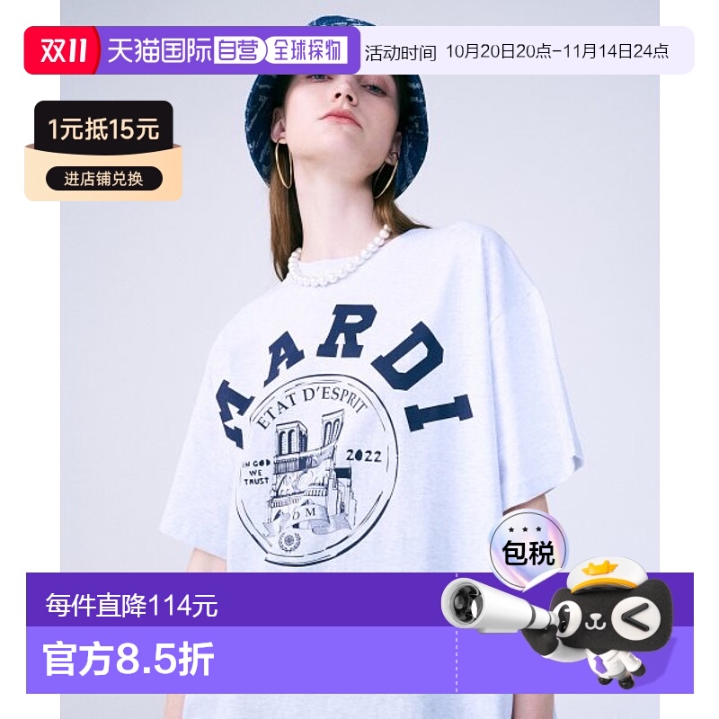 韩国直邮MARDI MERCREDI 女装T恤UNISEX TSHIRT NOTRE DAME_HEATH