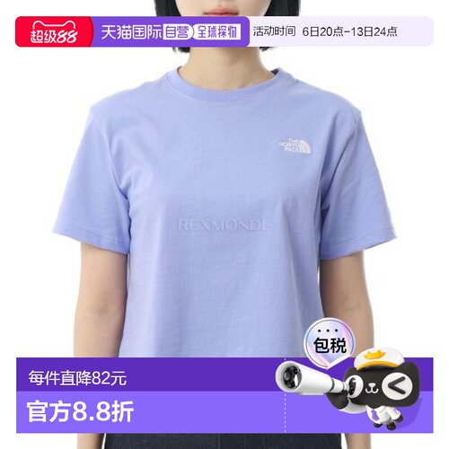 韩国直邮The North Face 女士 Evolution 简约圆顶露脐宽松短袖T