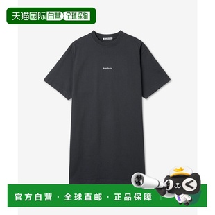 纯棉夏季 女士中长款 T恤黑色上衣A20281900 STUDIOS 韩国直邮ACNE