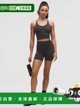 韩国直邮lululemon Get Low HR 训练短裤 5 - 黑色/绿色紧身裤