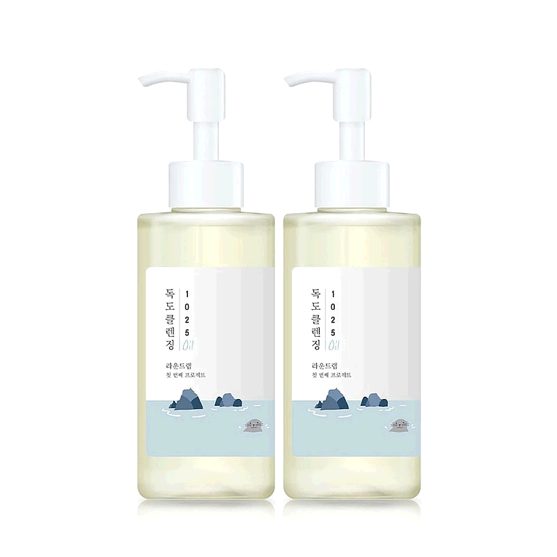 韩国直邮Round Lab柔恩莱独岛卸妆油200ml*2瓶清爽敏感肌清正品