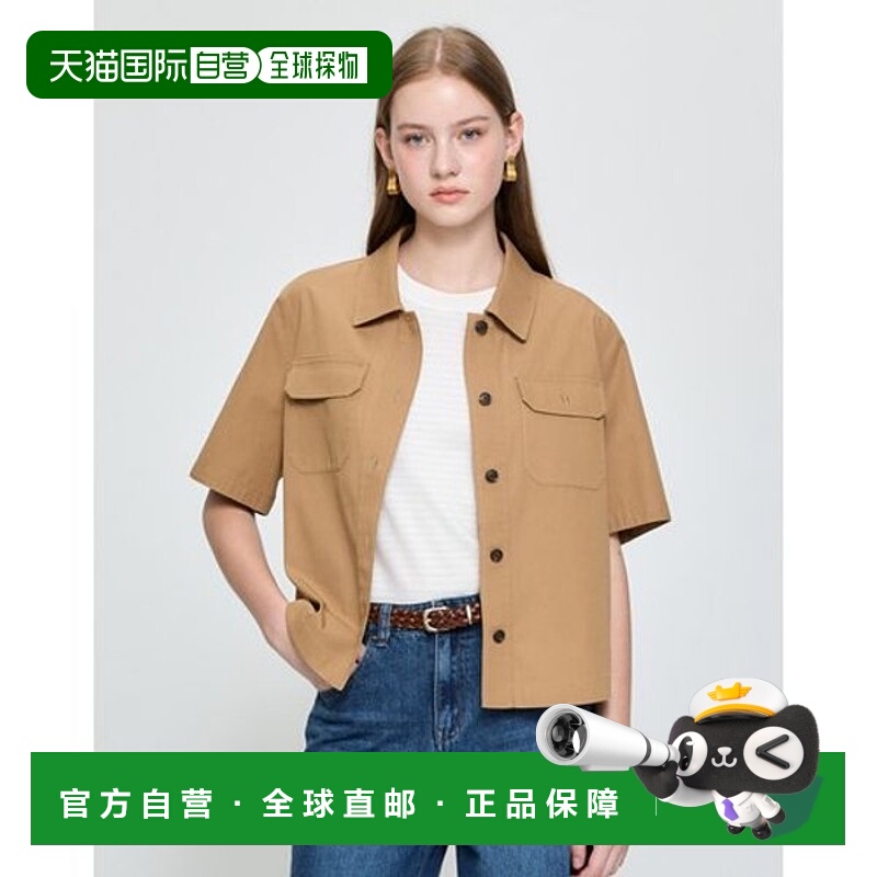 韩国直邮HAZZYS 米色赫奇斯女士纯色短袖衬衫夹克 (HSSH5C806I2)
