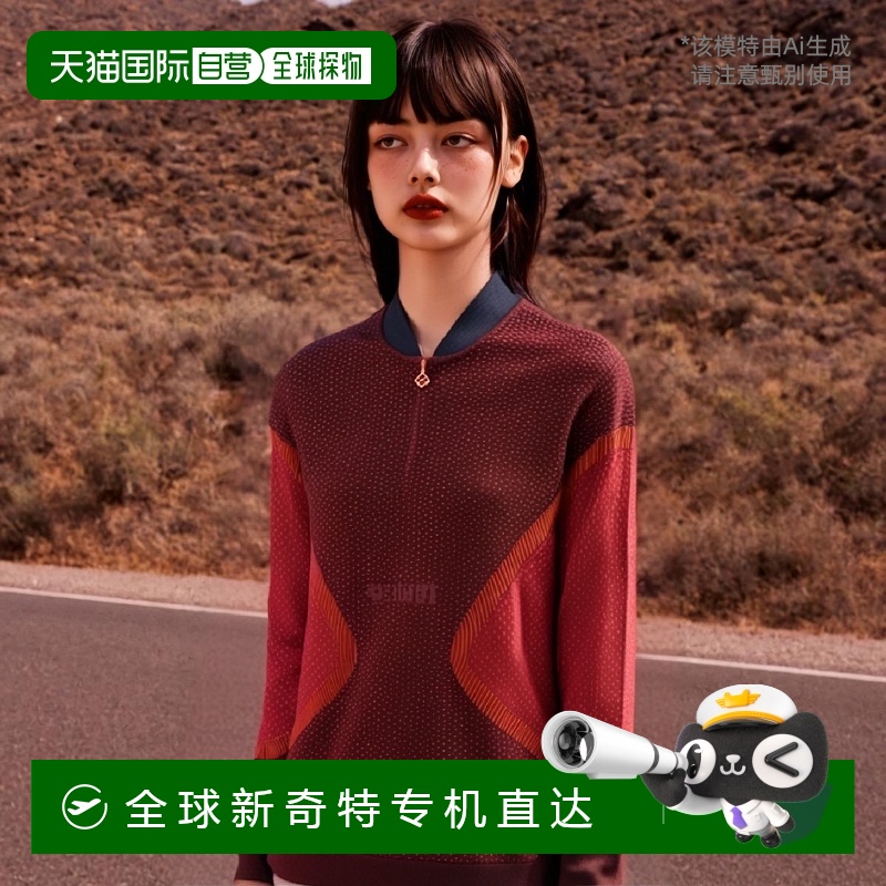 韩国直邮J.Lindeberg金 林德伯格高尔夫服饰女款红色翻领拉链