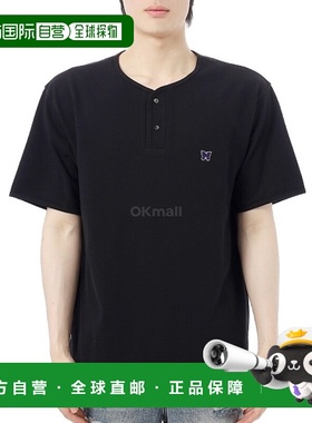 韩国直邮NEEDLES Henry 领口 T 恤 棉质珠地网眼 - 黑色 (QV355)