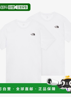 韩国直邮北面THE NORTH FACE 纯色圆领短袖T恤 男款 2件装 白色