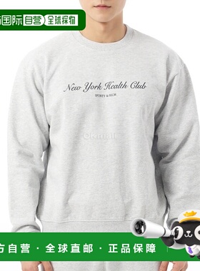 韩国直邮Sporty&Rich NY Health Club 圆领衫 - 石南灰色/海军蓝