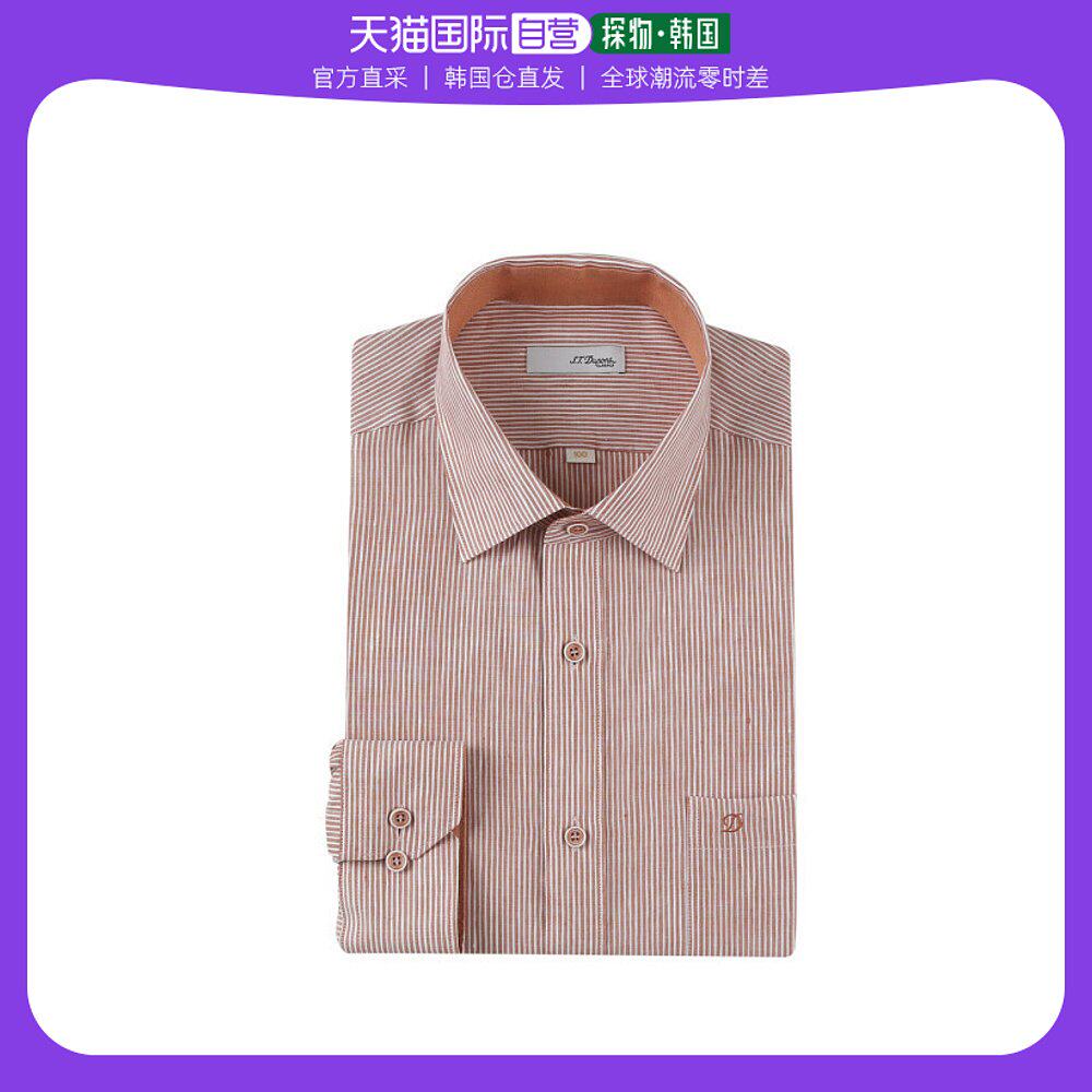 t.dupont 衬衫 [lotte] 华丽的颜色 麻混色 条纹 普通