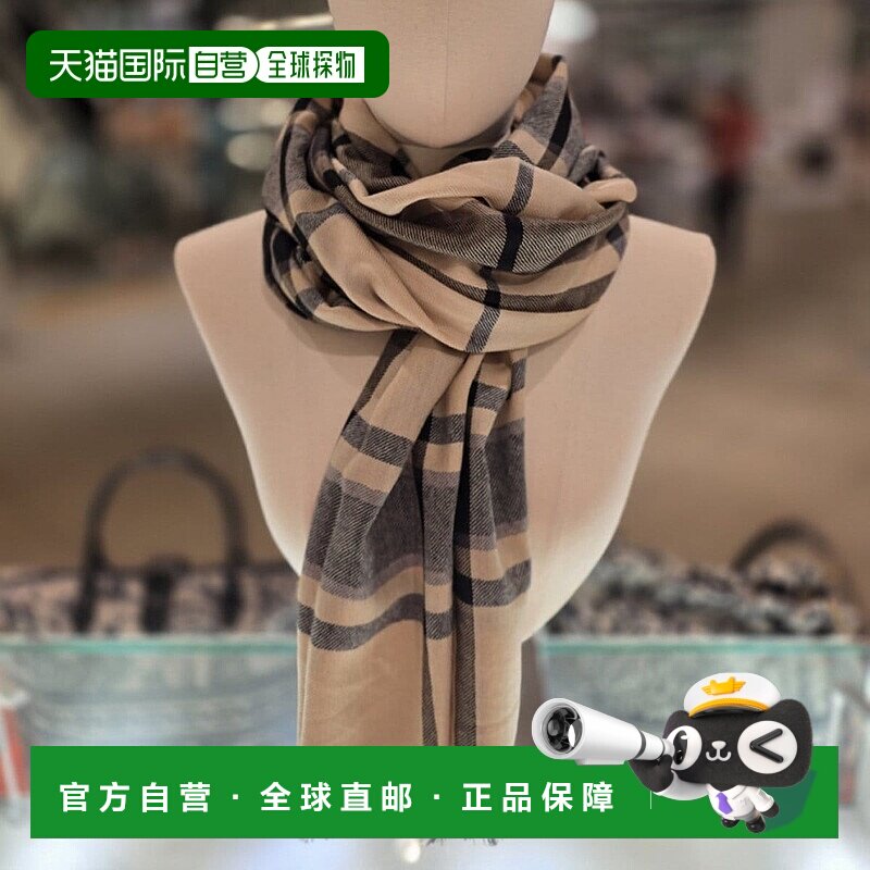 韩国直邮HAZZYS 哈克尼格纹羊毛配饰长围巾 HISC5F720I2