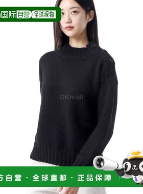 韩国直邮Margaret Howell MHL 粗纽扣领毛衣 - 黑色 (WHKN0139A24