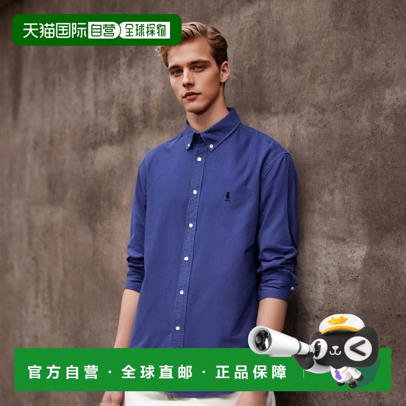 韩国直邮YALE HERITAGE DAN OXFORD SHIRT DYEING BLUE男衬衫YD08