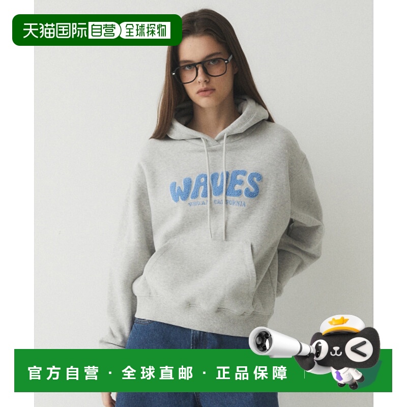 韩国直邮WHO.A.U 男士连帽衫 Wave Boucle Patch Hoodie(Brushed)