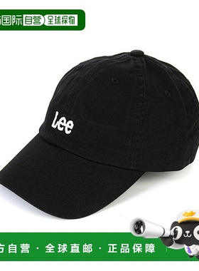 韩国直邮LEE LE2501CA01BK 黑色 Lee 小抽搐徽标棉质曲线球帽