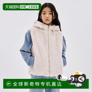 Ocean 女童 韩国直邮 Sky 连帽貂皮背心 String Point
